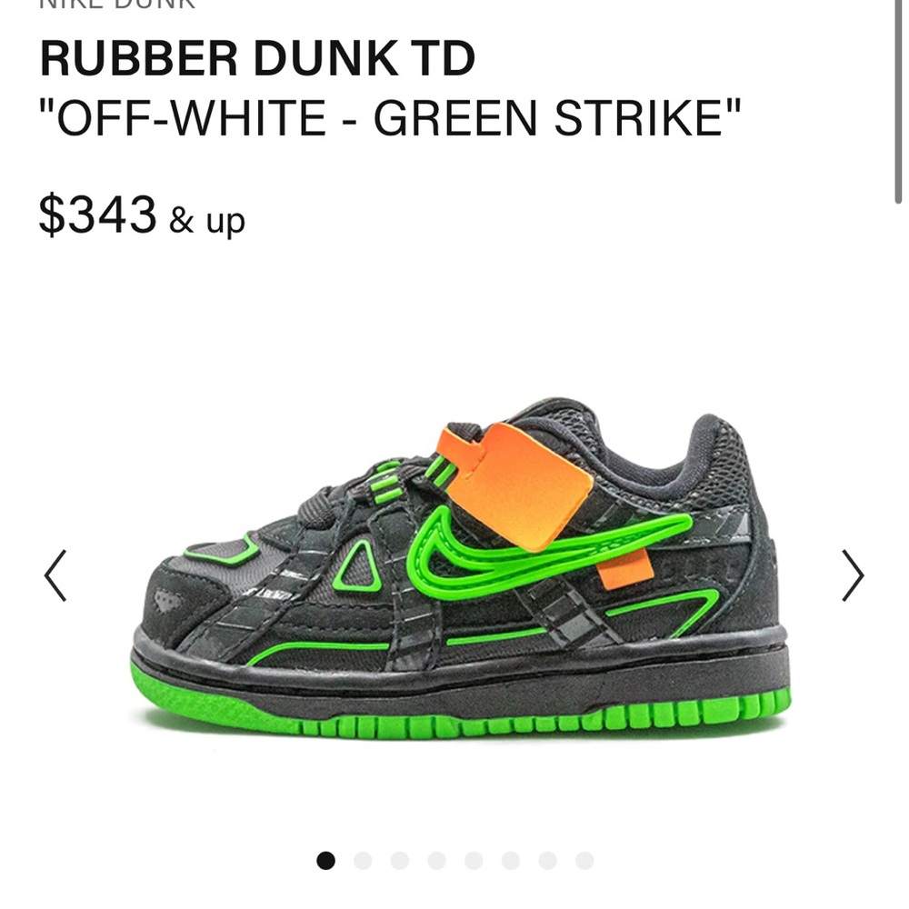 NIKE RUBBER DUNK TD "OFF-WHITE - GREEN STRIKE"
